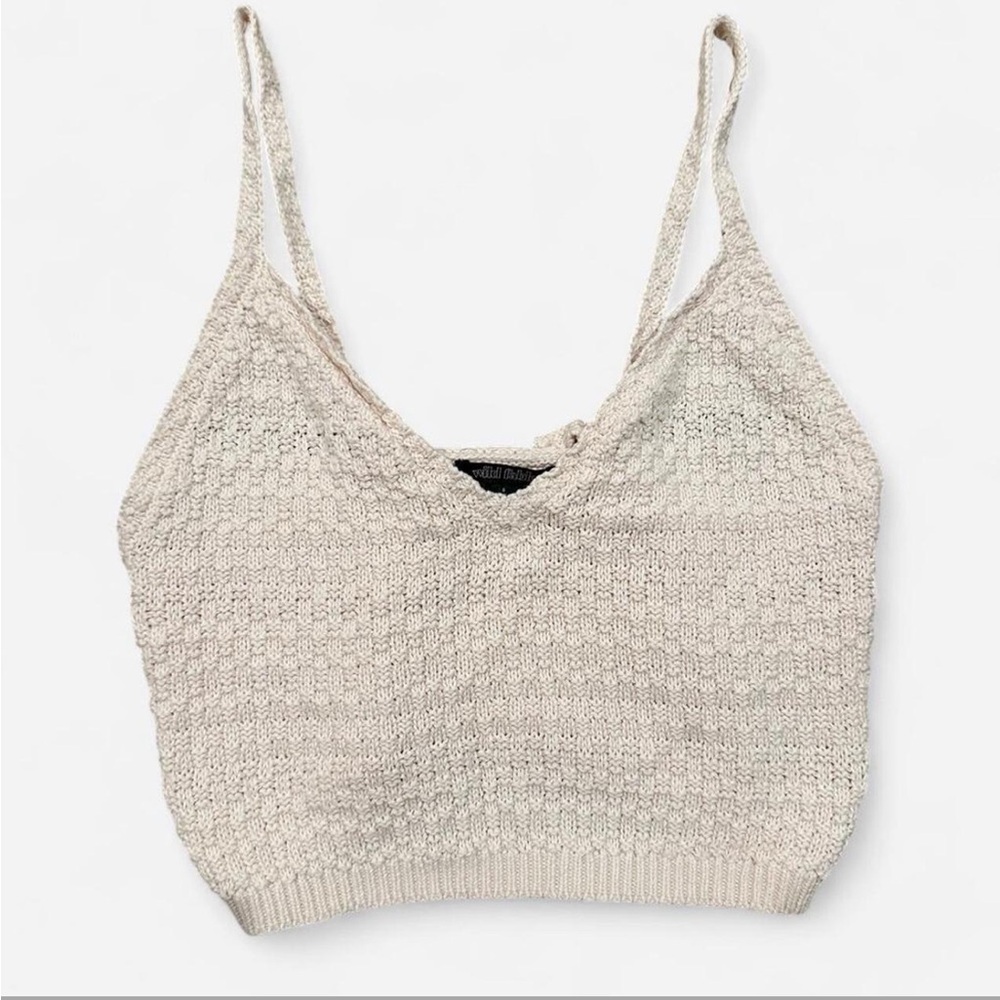 Women's Beige Knit Tank Top